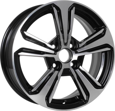 KDW KD1544 15X6 PCD4*100 ET46 DIA54.1 BLACK FRONT POLISHED